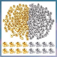 [hotkeystore.sg] 80pcs Crimp Beads for Jewelry Making, Gold Silver Spacer Beads Metal Bead Stopper C
