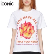 iCONiC ROSEATE T-SHIRT #5594 เสื้อยืด พิมพ์ลาย กุหลาบ เหลือง ใหญ่ เสื้อผ้าผู้หญิง เสื้อยืดผญ เสื้อยื