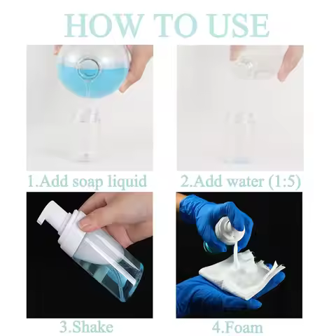 100/150/200/250ml Portable Foam Bottle Tattoo Supplies Cyanobacteria Green Algae Dispensing Bottles 