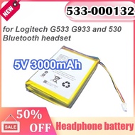 Wireless Headset Battery 2500mAh for Logitech 533-000132 G933 G533 G935 G635 G633