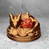 Dungeons and Dragons Polyhedron Dice D20 Display Stand 3D Printing Young Dragon Dice Stand
