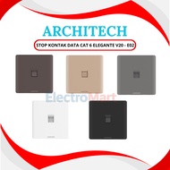 ARCHITECH ELEGANTE V20-E02 BLACK BROWN GREY GOLD WHITE Stop Kontak/JACK Data Cat 6 - ARCHITECH STOP 