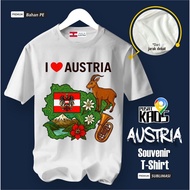 AUSTRIA VIENNA SOUVENIR T-SHIRT ASEAN COUNTRYTAG, PE MATERIAL, PREMIUM GIFT SOUVENIR