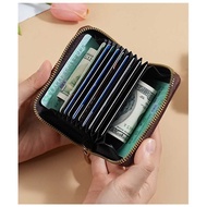 Timshaina Credit Card Holder Leather Credit Card Wallet Zipper Wallet Card Slots