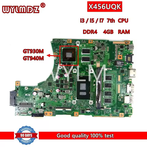 X456UQK 4GB RAM i3/i5/i7 CPU GT930M/GT940M Motherboard For Asus X456U X456UV X456UVK X456UQK X456UQ 