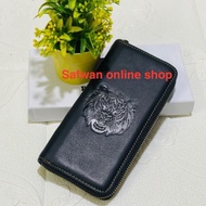 Dompet Panjang Kulit Lembu Lelaki Unisex 100% Genuine Leather Long Wallet Men Wallet Beg  Dompet ori