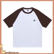 ZEKE A0038 Men's T-shirt Embroidered Logo Raglan Sleeve T-shirt Lelaki Lengan Pendek Baju