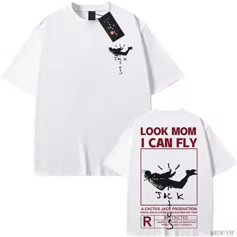 100% Cotton T Shirt Men Women Fashion Hip Hop T Shirts cactus jack Loose Short Sleeve Fans Gift Tops