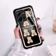 Softcase Glass Kaca VIVO V25e  [M346] Bear - Soft Case VIVO V25e - Casing HP VIVO V25e - Kesing HP V