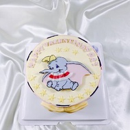 小飛象 生日蛋糕 造型 客製 卡通 翻糖 滿周歲 6吋 面交