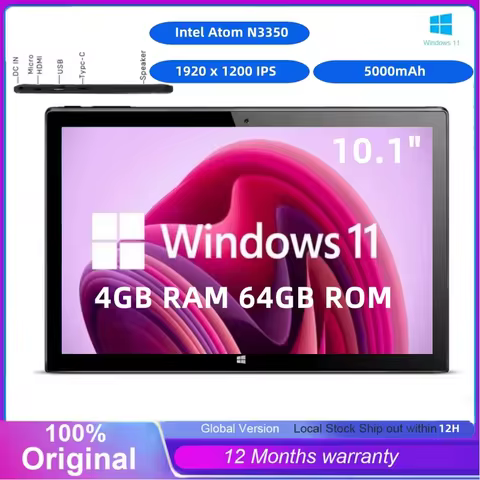 Big Sales Type-C Intel N3350 Windows 11 Tablet PC 10.1 INCH 4GB RAM 64GB ROM 64bit 4-Cores 1920 x 12