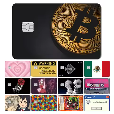 Magic Shark Money Dollar Bitcoin Anime Yo-Gi-Oh Skull Heart Cover Sticker Film Skin for Debit Credit