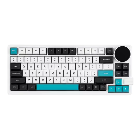 Feker K75 Lite Wired USB-C/BT5.0/2.4G Wireless Hot-Swap Gasket Mechanical Keyboard with Screen RGB B