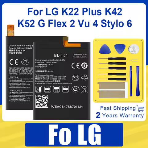 High Quality BL-M03 BL-T16 BL-T45 BL-T51 Replace Battey For LG K22 Plus K42 K52 G Flex 2 Vu 4 Stylo 