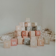 Script Alphabet Blocks - Letter Blocks - Number Blocks - Learn to Read - Props - Educational Toys - 