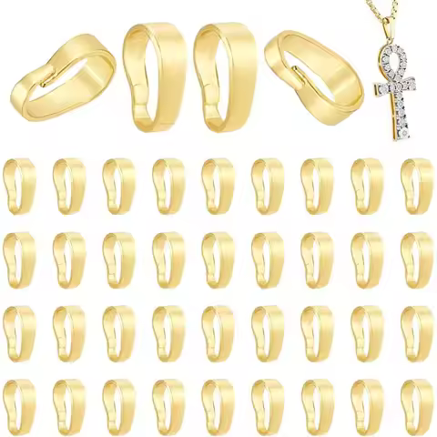 40Pcs Snap Bail Hook Pinch 7mm Pinch Bails Charm Brass Pendant Clasp Connectors Brass Clasps Finding
