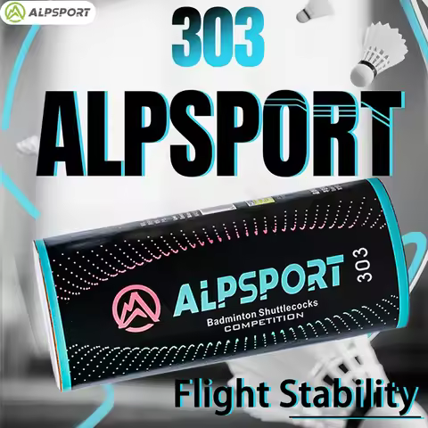 ALPSPORT White Goose Feather Badminton Shuttlecock, 303 Model, Smooth Speed for Training, 3/6/9 Tube