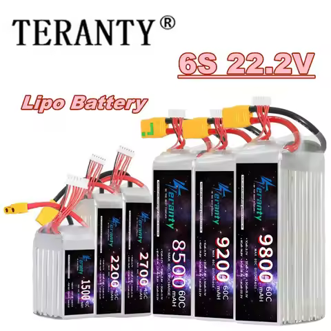 TERANTY 6S 22.2V 1500/2200/2700/3000/3500/4600/5600/6500/7200/8000/8500/9200/9800mAh Lipo Battery Fo