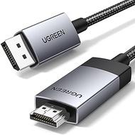 UGREEN DisplayPort to HDMI Cable 2M 4K@60Hz HDR Active DP 1.2 to HDMI 2.0 Cord Aluminum Braided Uni-Directional Display Port to HDMI Converter Compatible with Monitor, Projector, Dell, Lenovo, HP