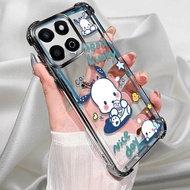 For Honor X6C Case black plating silicone TPU cute Back Cover shockproof cartoon protective phone ca