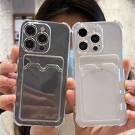 For Tecno Camon 30 4G 5G CL6 CL7 Case Luxury Clear Soft Card Bag Holder Phone Casing For Tecno Camon