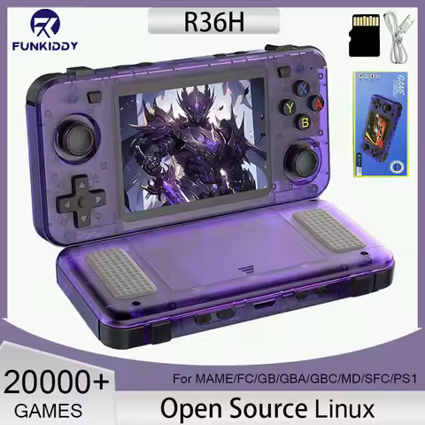 New R36H Game Console R36S Horizontal Retro Handheld Consolas Open Source Portable Pocket Video Play