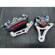 KAWASAKI KRR150 RR150 ZX150 FRONT 108MM CALIPER BRACKET &amp; SILVER RR150 REAR BRACKET CNC BREMBO RCB (WITH SCREW &amp; BUSH)