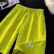 Yellow Bubble Sport Shorts Men Summer Thin Cool below Knee Five Parts Beach Vacation Beach Pants Loo