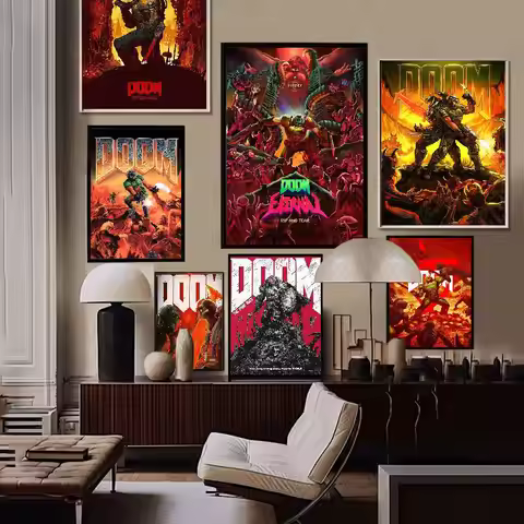 Cool movie D-Doom DIY Sticky Poster Vintage Room Bar Cafe Decor Home Decor