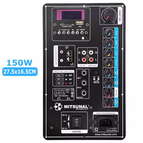 AC 12/110V/220V Digital Bluetooth Mono Stereo 2.0 150W Amplifier Board for 6-18 Inch Speaker with Mi