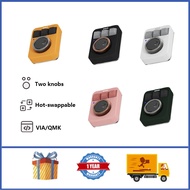 DOIO KB03-01 Mini Aluminum Alloy Keyboard Dual Knob 3-Key RGB Hot swappable Mini Keyboard Support VI