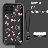 Case for Samsung A12 M12 A22 4G A22 5G M22 4G M23 4G phone casing Customized KT Pink Bow Lucky Grass