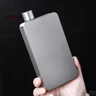Leakproof Square Pure Ti Flask 400ml 13.5oz 180g Lightweight for Travel Outdoors