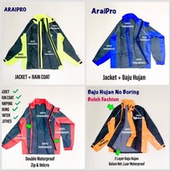 ARAI-01 RAIN COAT ARAI GIVI MOTORCYCLE PREMIUM QUALITY DOUBLE LAYER BAJU HUJAN WATERPROOF BAJU HUJAN