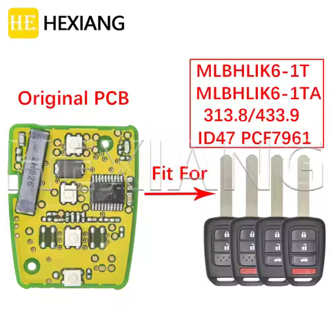 DR ID47 PCF7961X 313.8/433.9MHz Car Smart Key PCB MLBHLIK6-1T MLBHLIK6-1TA For Honda Civic Accord CR
