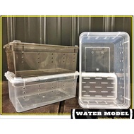 Water Model Aquatic Dry Wet Separation Breeding Box Horned Frog Box/Amphibious/Horned Frog/Gecko/Turtle/Crab/Hermit Crab/Water Turtle/Live Bait Basin/Reptile/Scorpion/Snake