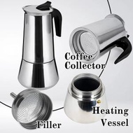日本熱銷 - 意大利風格6杯濃縮咖啡機 不銹鋼製摩卡壺 咖啡壺 摩卡咖啡壺 300ML