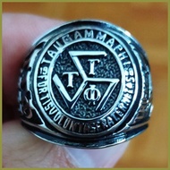 ✙✷ ✴ ◺ Pure Stainess Steel Tau Gamma Phi Ring Triskelion Ring for Men Size 6-15