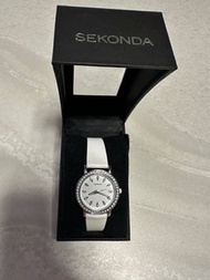 Sekonda 英國老品牌 閃石真皮手錶 生日禮物 聖誕禮物