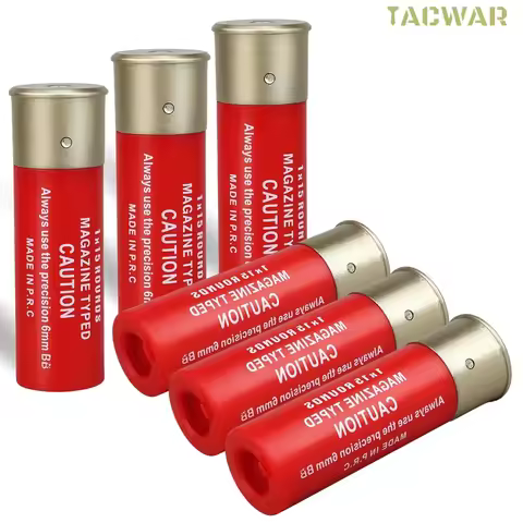 Airsoft Shotgun Shells, 6 Pack of 15 Round BBs Standard Airsoft Mag for Multi & Single-Shot Airsoft 