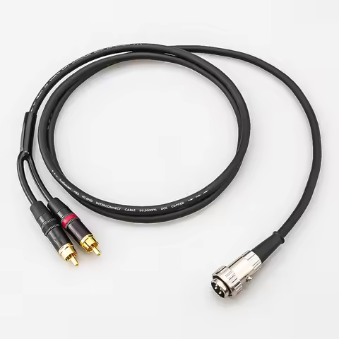 HiFi 4 Pin Din to 2 RCA Phono Plugs Stereo Cable Twist Lock OFC 4Core Turntable Cable Audio Phono Ca