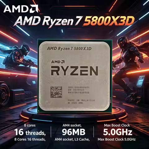 AMD Ryzen 7 5800X3D High-End Gaming CPU, 8-Core 16-Thread, 5.0GHz Boost, 96MB Large Cache, 105W AM4