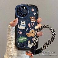 Cute Denim Puppy Case for Tecno Spark GO 10C for Infinix Hot 30i 40i 50i for Smart 8 9 for Itel A70