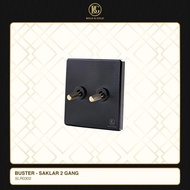 NEWEST - BUSTER LIGHT SWITCH 2 GANG BLACK - BUSTER LIGHT SWITCH 2 GANG BLACK