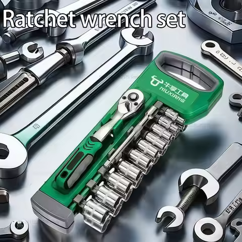 Diy Tool Spanner Wrench Box Mechanic 1/2" Car Socket 1/4" 3/8" Tools Repair Ratchet Set Hand Garage 