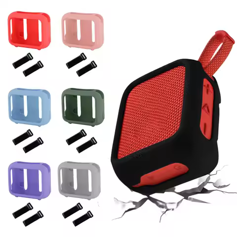 For JBL GO4 Speaker Silicone Case Travel Carrying Pouch with Speaker Mount Strap Portable Speaker Ca