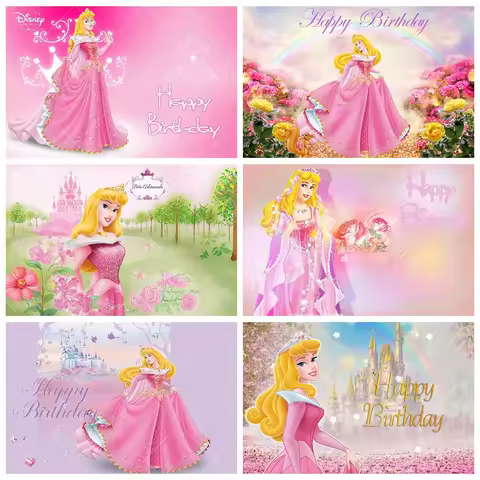 Sleeping Beauty Princess Aurora Photography Backdrop Customized Castle Flowers Girls Birthday Party 