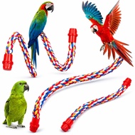 Bird Rope Perch Cotton Parrot Cage Perch Toy for Parakeet Macaw Cockatiel Bird Cage