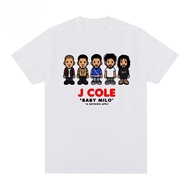 J Cole Short Sleeve T-Shirt Cole Album Cover Vintage European and American Casual 4 Your Eyez Only M
