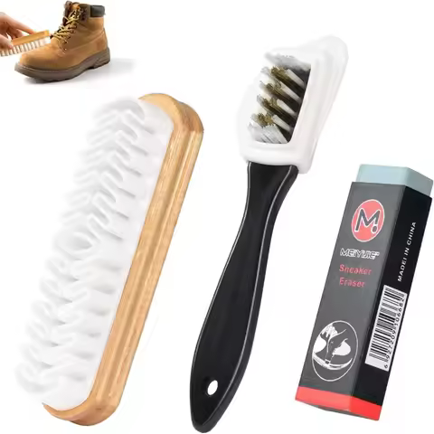 3Pcs/Set With Eraser Suede Brush Kit Soft Brush Multifunctional Nubuck Brushes Kit Stain Removal Sho